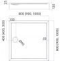 Brodzik kwadratowy 80x80 cm czarny 34830CST Schedpol Competia New zdj.2
