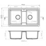 Zlewozmywak granitowy 79.5x46 cm SAPB2KBOX Sink Quality Sapphire zdj.3