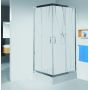 Kabina prysznicowa 100x90 cm prostokątna srebrny połysk/szkło ze wzorem 600271184038231 Sanplast TX zdj.1