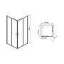 Kabina prysznicowa 80x80 cm kwadratowa srebrny połysk/szkło przezroczyste 600330005038400 Sanplast Fris zdj.2