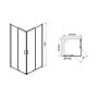 Kabina prysznicowa 90x90 cm kwadratowa srebrny połysk/szkło przezroczyste 600330006038400 Sanplast Fris zdj.2