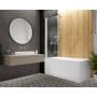 Parawan nawannowy 75 cm 1-częściowy biały mat/szkło przezroczyste 600540105024401 Sanplast Exa Line zdj.1