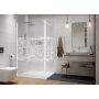 Ścianka prysznicowa walk-in 60 cm biały mat/szkło ze wzorem 600540124024151 Sanplast Exa Line zdj.1