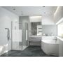 Ścianka prysznicowa walk-in 100 cm srebrny połysk/szkło ze wzorem 600540154038201 Sanplast Exa Line zdj.3