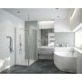 Ścianka prysznicowa walk-in 140 cm srebrny połysk/szkło przezroczyste 600540158038401 Sanplast Exa Line zdj.5