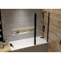 Parawan nawannowy 80 cm 2-częściowy czarny mat/szkło przezroczyste 600540182059401 Sanplast Exa Line zdj.1