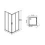 Kabina z brodzikiem 80x80 cm kwadratowa srebrny połysk/szkło przezroczyste 602330105038400 Sanplast Fris zdj.2