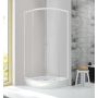 Kabina z brodzikiem 80x80 cm półokrągła biały połysk/szkło przezroczyste 602331125001400 Sanplast Fris zdj.1