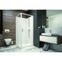 Kabina z brodzikiem i zestawem prysznicowym 80x80 cm kwadratowa biały połysk/szkło przezroczyste 6024600221014B0 Sanplast Basic Complete Mineral zdj.3