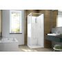 Kabina z brodzikiem i zestawem prysznicowym 90x90 cm kwadratowa biały połysk/szkło ze wzorem 6024600231012H0 Sanplast Basic Complete Mineral zdj.1