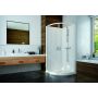 Kabina z brodzikiem i zestawem prysznicowym 80x80 cm półokrągła biały połysk/szkło przezroczyste 6024600921014B0 Sanplast Basic Complete Mineral zdj.1
