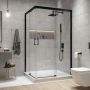 Kabina prysznicowa 120x90 cm prostokątna czarny mat/szkło przezroczyste 600271376059401 Sanplast Free Zone zdj.4