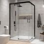 Kabina prysznicowa 100x100 cm kwadratowa czarny mat/szkło przezroczyste 600271352059401 Sanplast Free Zone zdj.4