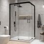 Kabina prysznicowa 90x90 cm kwadratowa czarny mat/szkło przezroczyste 600271351059401 Sanplast Free Zone zdj.4
