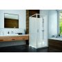 Kabina z brodzikiem i zestawem prysznicowym 80x80 cm kwadratowa biały połysk/szkło ze wzorem 6024602421012H0 Sanplast Basic Complete Mineral zdj.3
