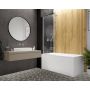 Parawan nawannowy 70 cm 1-częściowy srebrny połysk/szkło przezroczyste 600540104038401 Sanplast Exa Line zdj.1