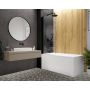 Parawan nawannowy 75 cm 1-częściowy czarny mat/szkło przezroczyste 600540105059401 Sanplast Exa Line zdj.1