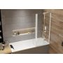 Parawan nawannowy 70 cm 2-częściowy biały mat/szkło przezroczyste 600540180024401 Sanplast Exa Line zdj.1
