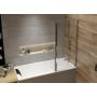 Parawan nawannowy 70 cm 2-częściowy srebrny połysk/szkło przezroczyste 600540180038401 Sanplast Exa Line zdj.1