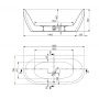 Wanna przyścienna 160x75 cm owalna biała 632370108001010 Sanplast Luxo zdj.2