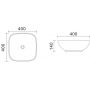 Umywalka 40x40 cm kwadratowa biały TR41016 Uptrend Harmony zdj.2