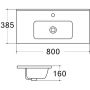 Umywalka 80x38.5 cm prostokątna biały TR411800 Uptrend Charo zdj.2