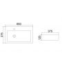 Umywalka 66x37.5 cm prostokątna biały TR4310 Uptrend Reno zdj.2