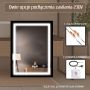 Lustro 60x80 cm prostokątne z oświetleniem czarny 5907459662450 Venti Luxled zdj.9