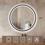 Lustro 90x90 cm okrągłe z oświetleniem czarne 5907459662641 Venti Rund Led zdj.5