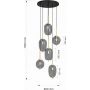 Lampa wisząca 6x40 W czarna 5007502 Wofi Belleville zdj.2