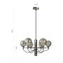 Lampa wisząca 6x3 W czarna-chrom 62210610 Aviano Classico zdj.2