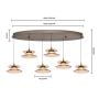 Lampa wisząca 6x50 W brązowa-coffe 7058621 Aviano Crema zdj.2