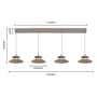 Lampa wisząca 4x34 W piaskowa 7060413 Aviano Gubbio zdj.3