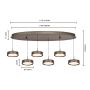 Lampa wisząca 6x60 W brązowa 7062621 Aviano Valensole zdj.2