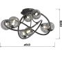 Lampa podsufitowa powyżej 6x3.5 W czarna-chrom 9014805 Wofi Nancy zdj.2