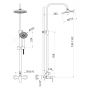 Zestaw prysznicowy ścienny z deszczownicą chrom LT690 Aqualine Lotta zdj.2
