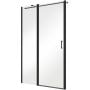 Drzwi prysznicowe 120 cm uchylne do wnęki ECB120190C Besco Exo-C Black zdj.1