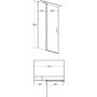 Drzwi prysznicowe 120 cm uchylne do wnęki ECB120190C Besco Exo-C Black zdj.2