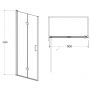 Drzwi prysznicowe 90 cm składane do ścianki bocznej EH90190C Besco Exo-H zdj.2