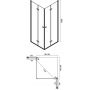 Kabina prysznicowa 90x90 cm kwadratowa chrom połysk/szkło przezroczyste KEH90195 Besco Exo-H zdj.2