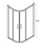 Kabina prysznicowa 100x80 cm półokrągła chrom połysk/szkło przezroczyste MA108190C Besco Modern 190 zdj.2