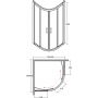 Kabina prysznicowa półokrągła 80x80 cm chrom MP80185G Besco Modern 185 zdj.2