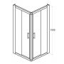 Kabina prysznicowa 90x90 cm kwadratowa chrom połysk/szkło przezroczyste MK90190C Besco Modern 190 zdj.2