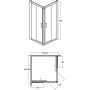 Kabina prysznicowa kwadratowa 90x90 cm chrom MK90185M Besco Modern 185 zdj.2