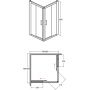 Kabina prysznicowa kwadratowa 80x80 cm chrom MK80165G Besco Modern 165 zdj.2