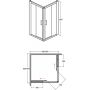 Kabina prysznicowa kwadratowa 90x90 cm chrom MK90165G Besco Modern 165 zdj.2