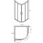 Kabina prysznicowa półokrągła 90x90 cm chrom MP90185C Besco Modern 185 zdj.2