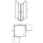 Kabina prysznicowa kwadratowa 80x80 cm chrom VK80195C Besco Viva zdj.2