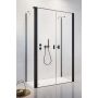 Drzwi prysznicowe 100 cm uchylne do ścianki bocznej 100351005401 Radaway Nes Black DWD+2S zdj.1