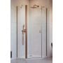 Drzwi prysznicowe 59.6 cm uchylne miedź szczotkowany/szkło przezroczyste 100520009301L Radaway Nes Brushed Copper PTJ zdj.1